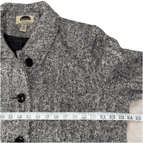MarkReed Fashion Womens Salt Pepper Tweed Wool Blend Button Coat Vintage Sz 18P - Picture 8 of 10